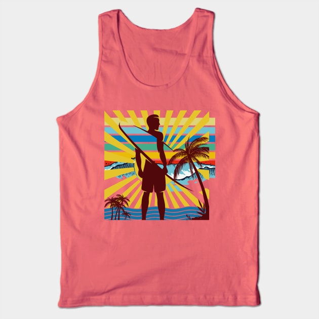 Surfer in Sunbeams Tank Top by PersianFMts